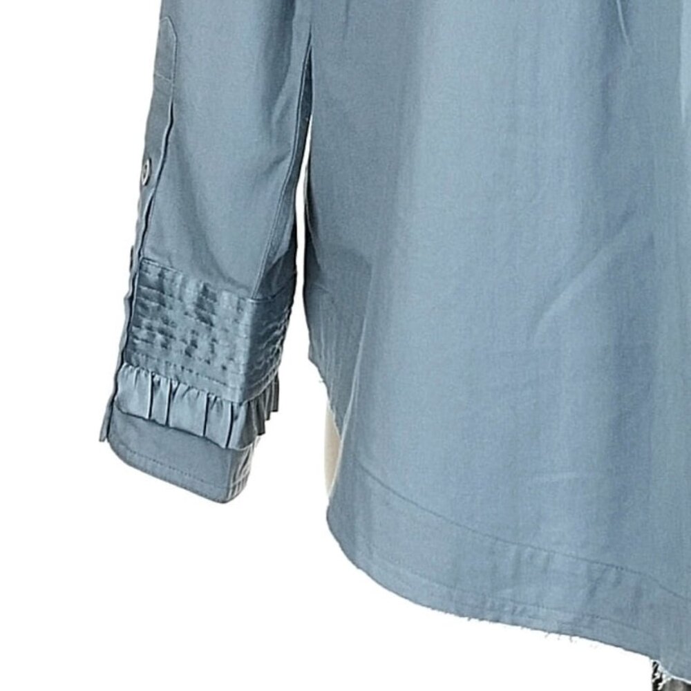 NWT We The Free Night Moves Shirt Blouse Boho Ruffle Blue $148 - Picture 8 of 15